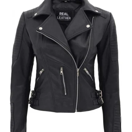 Bari Black Women's Premium Leather Biker Jacket