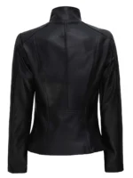 arezzo black asymmetrical leather jacket women