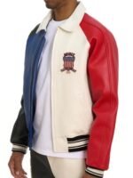 Color Block Leather Jacket Vintage Avirex Jacket