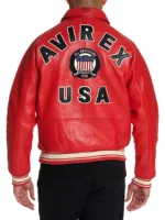 avirex icon leather bomber jacket red