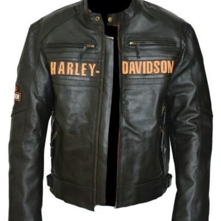 Bill Goldberg Black Harley Davidson Motorcycle Leather Jacket - Rare Leather