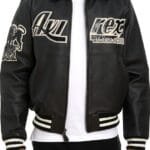 Avirex Black and White Aces A2 Leather Jacket