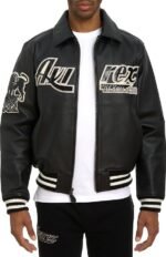 Avirex Black AND white Aces A2 Leather Jacket - Rare Leather