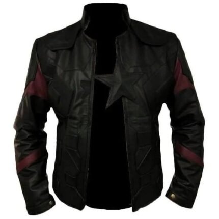 Captain America All Black Genuine Leather Jacket - Rare Leather