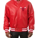 Chicago Bulls Red Leather Jacket