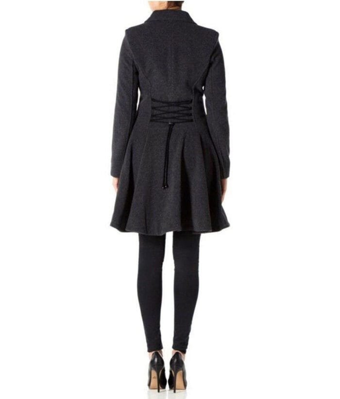 christmas black wool flare coat 4 RARE-LEATHER