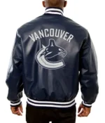 Colorado Avalanche Letterman Navy Blue Leather Jacket