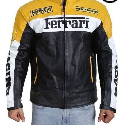 Men's Ferrari Leather Motorcycle Jacket