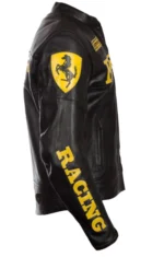 Men's Ferrari Motorcycle Black Leather Racing Jacket Rare-Leather