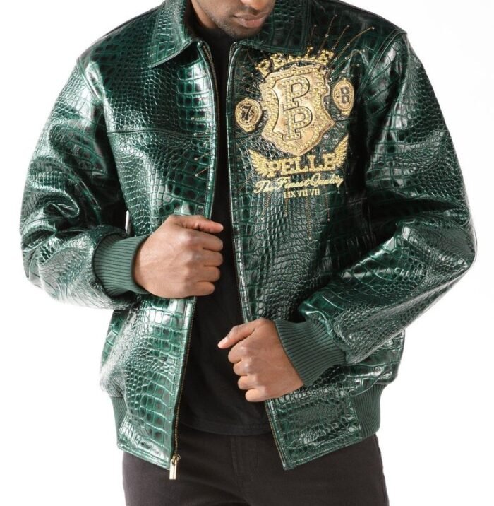 Pelle Pelle Men's Eye On The Prize Green Leather Jacket