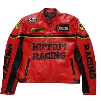 Red Ferrari Racing Leather Jacket