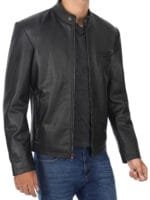 ricardo cow hide mens black leather jacket Rare-Leather