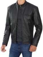 ricardo cow hide mens black leather jacket Rare-Leather