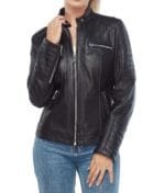 Sarah Archer Genuine Leather Jacket in Black RARE-LEATHER