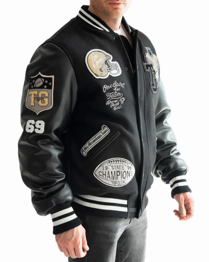 top gun bears varsity jacket Rare-Leather