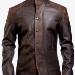 Daniel Brown Distressed Leather Jacket