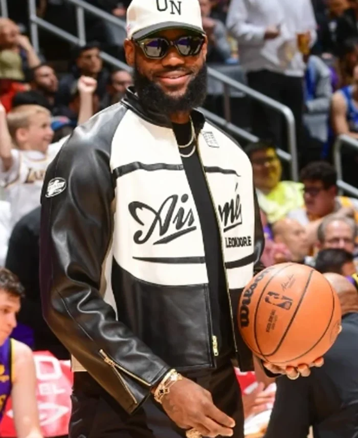 LeBron James Aime Leon Dore Leather Jacket front