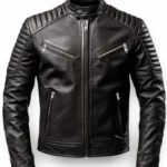 Men's Harvey Black Moto Leather Jacket