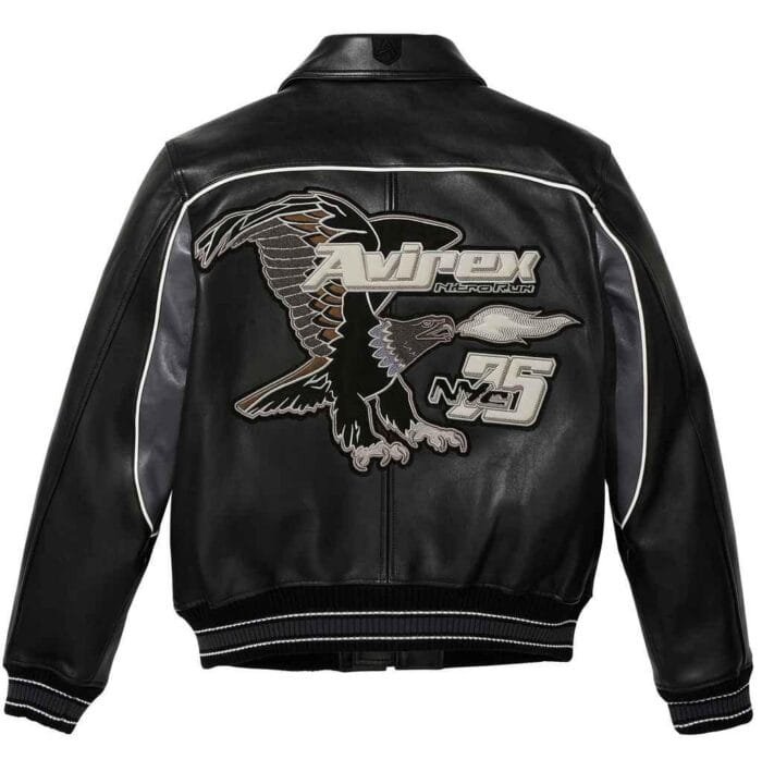 Avirex Nitro Run Leather Jacket Black RARE-LEATHER