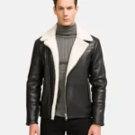 Moto Style Real Shearling Leather Jacket