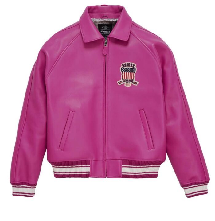 Women's Pink Vintage Avirex Leather Jacket