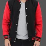 Men's Baseball Red and Black Varsity Jacket