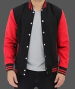 Men's Baseball Red and Black Varsity Jacket