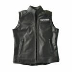 mens real leather harley davidson vest cafe racer u RARE-LEATHER