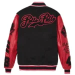 Pelle Pelle Black Red Varsity Wool Jacket Rare-leather