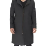 Men's Classic Barry Grey Wool Coat With Hood