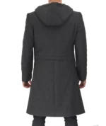 Men's Classic Barry Grey Wool Coat With Hood