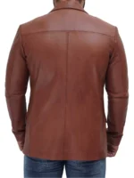 Brandon Men's Tan Real Leather Blazer