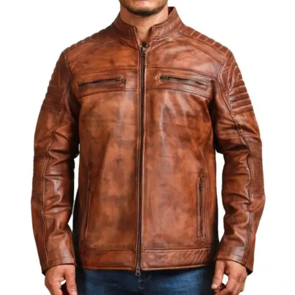 cafe racer vintage brown cowhide motorcycle jacket rare leather 1