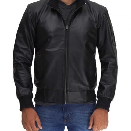 Clark Bomber Black Cowhide Leather Jacket