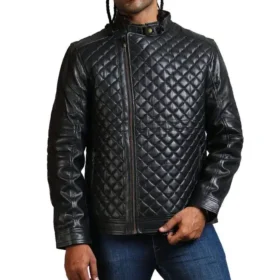 Diamond Quilted Black Men's Fashion Jacket