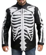 Skeleton Black Halloween Leather Jacket