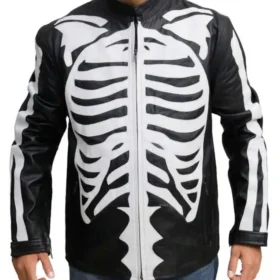 Skeleton Black Halloween Leather Jacket