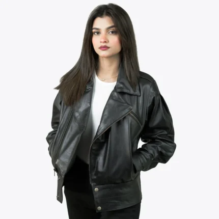 Women’s Biker Black Leather Jacket