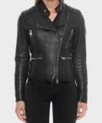 Women's Black Motorcycle Slimfit Jacket