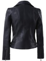 Women's Zip Up Moto Biker Leather Jacket