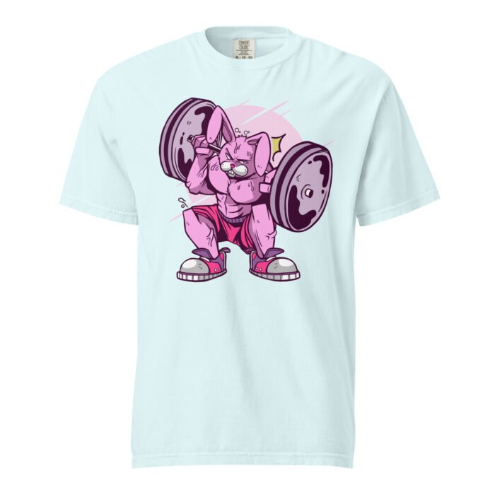 Rabbit Lifting Barbell – No Pain No Gain Unisex T-shirt-Rare Leather-Gym Tshirts