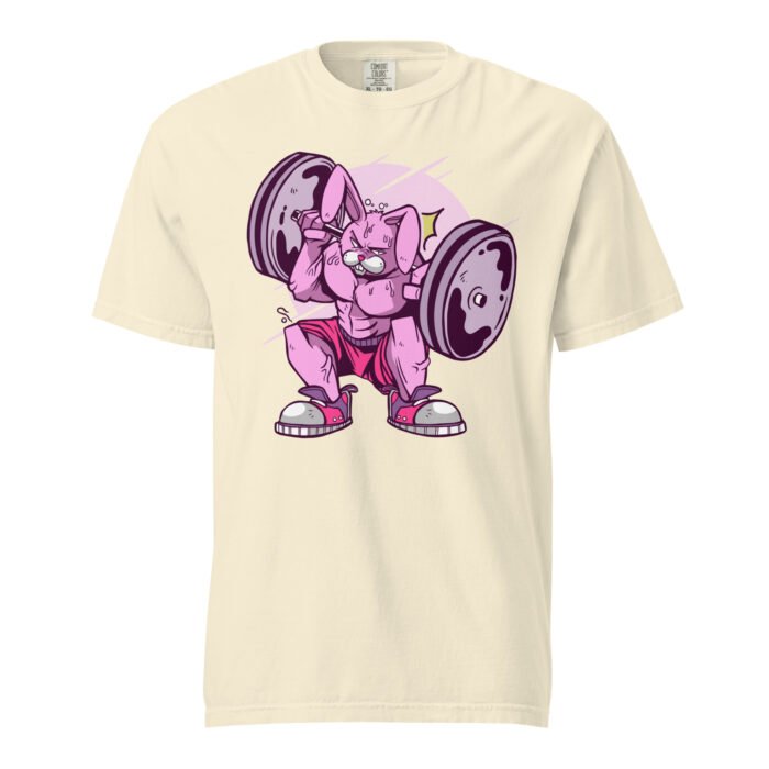 Rabbit Lifting Barbell – No Pain No Gain Unisex T-shirt-Rare Leather-Gym Tshirts