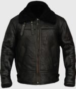 Hardy B-3 Shearling Black Leather Aviator Jacket