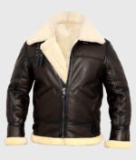 Luz B-3 Shearling Brown Leather Aviator Jacket - Rare-Leather